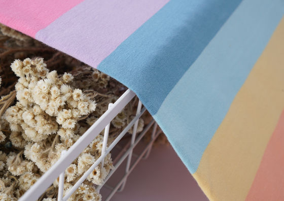 良い価格 柔らかくて肌に優しい 天然で健康的な ストライプ付き編み布 Tシャツ オンライン