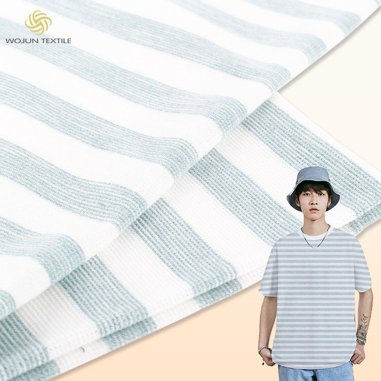 多色のストライプ綿素材 透気性160gm 綿Tシャツ