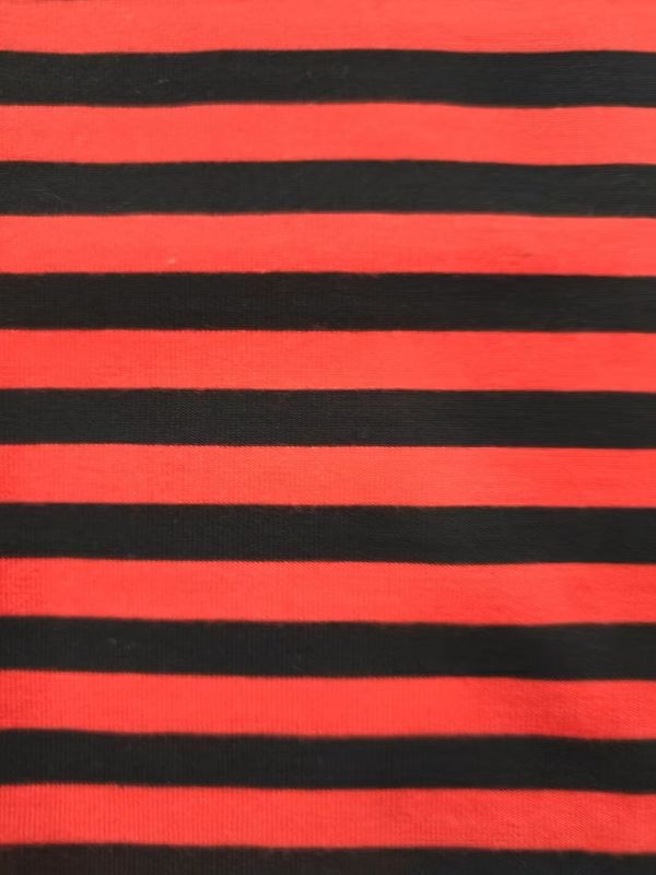 アンチピリング 簡単に変形しない柔らかい綿のストライプ素材のTシャツ用布