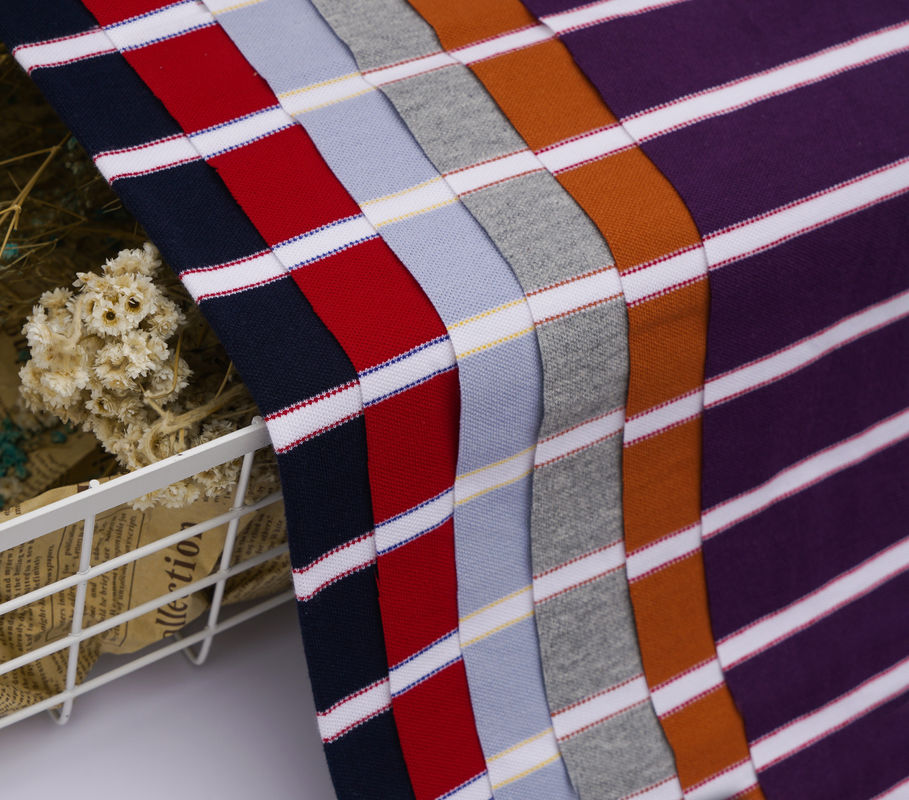 透気し 快適で 脆くて 耐磨性のある ストライプ付き ニット ポーロシャツ