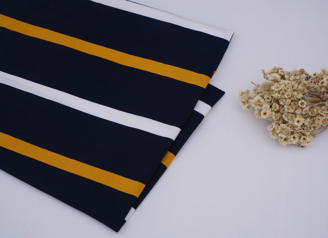 高品質で 透気で 快適な ストライプ付き ニット ポーロシャツ