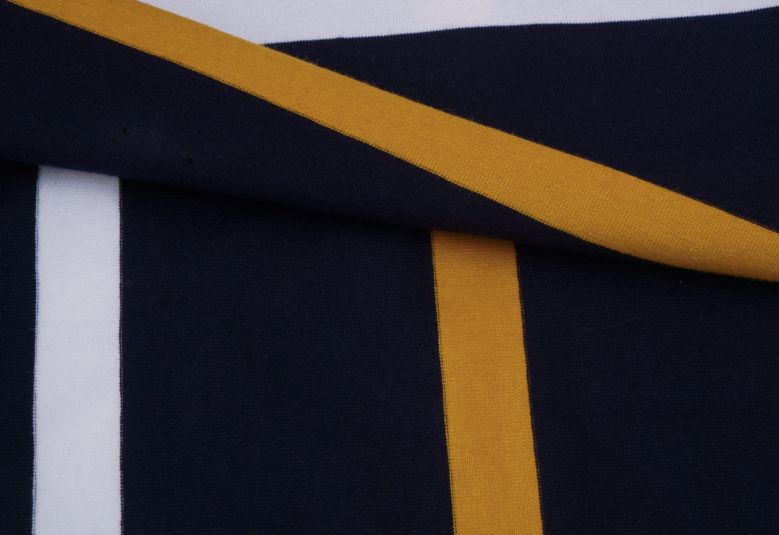 高品質で 透気で 快適な ストライプ付き ニット ポーロシャツ