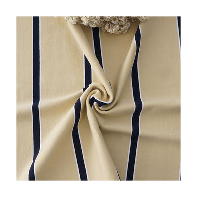 良い価格 摩耗の抵抗のしまのあるニットの生地通気性のヤーンは95%の綿5%のスパンデックスを染めた オンライン