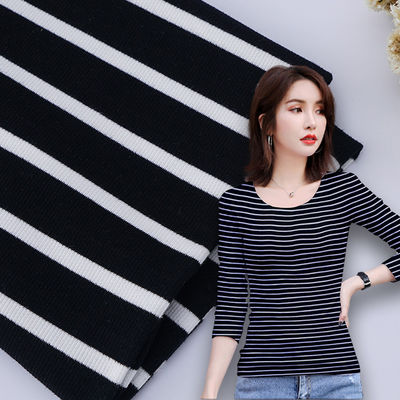 良い価格 リブドコットン インターロック 織物 ダブル 糸 32S 抗菌 ストライプ 素材 オンライン