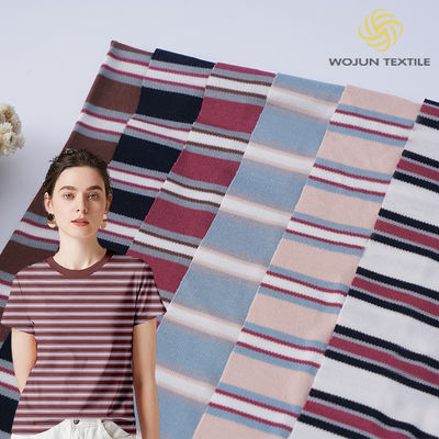 良い価格 水分吸収性 透気性 滑らかな条紋編み布 Tシャツ用 オンライン