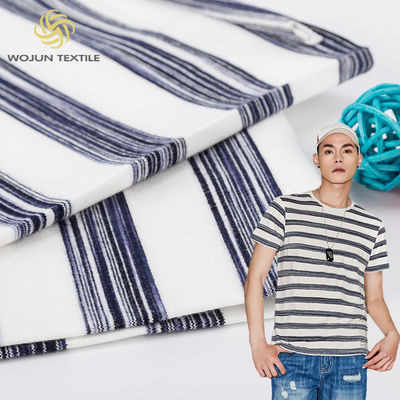 健康で環境に優しい純綿のTシャツ用ストライプ素材