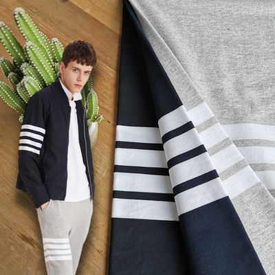 良い価格 健康で長持ちする 繊維が弾性のあるTシャツ用 ストライプ付き綿織物 オンライン