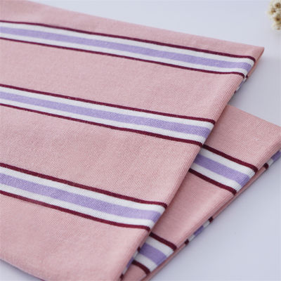 多彩でモダンな綿のTシャツ用 ストライプ付き編み布