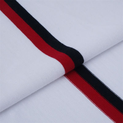 高品質で 変形しやすい 透気で 爽やかな ストライプ付き ニット ポーロシャツ