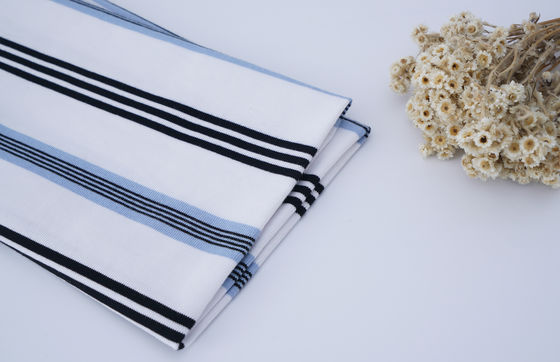 良い価格 マルチカラー肌に優しいアンチリンクルクリスプストライプニット生地、Tシャツ用 オンライン