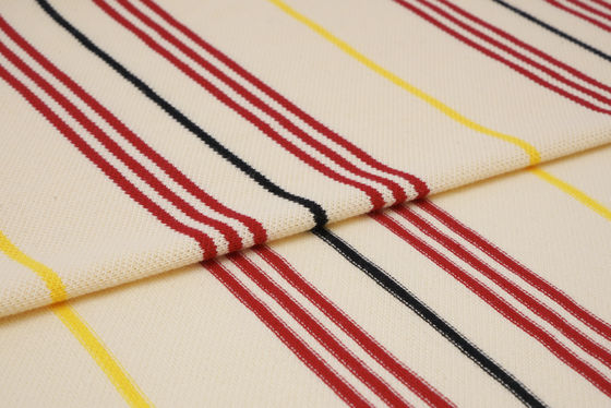 良い価格 Tシャツ用 質感のある通気性があり健康的で耐久性のあるストライプニット生地 オンライン