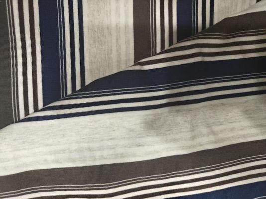 通気性の良いヘビーウェイトストライプニット生地 95% 綿 5% スパンデックス