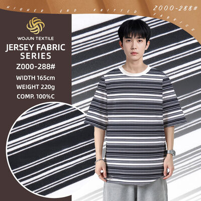 良い価格 Crisp Yet Soft, Delicate And Breathable And Striped Knit Fabric Breathable For T-Shirt オンライン