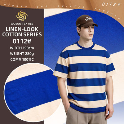 良い価格 Skin-Friendly And Durable And Washable Stylish Striped Knit Fabric  For T-Shirt オンライン