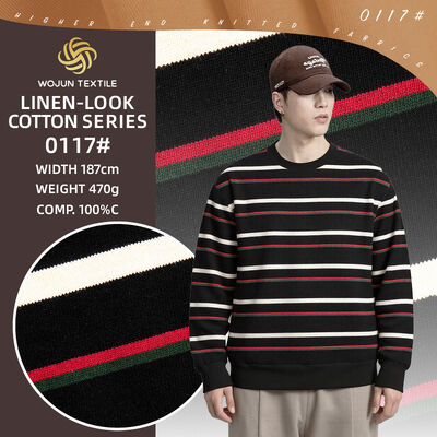 良い価格 470g 重量 健康 100% 綿 構造 ストライプ 綿 布 休日用 オンライン