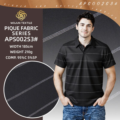 良い価格 通気性、耐摩耗性に優れた高品質で耐久性のある、ポロシャツ用ストライプニット生地 オンライン