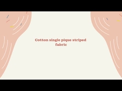 ポロシャツ用ピケコットン100%先染めストライプニット生地