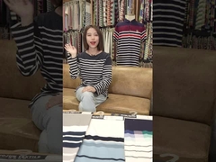 肌に優しい 快適 透ける 質感が良い 染色した糸 ストライプ 綿織物 Tシャツ用